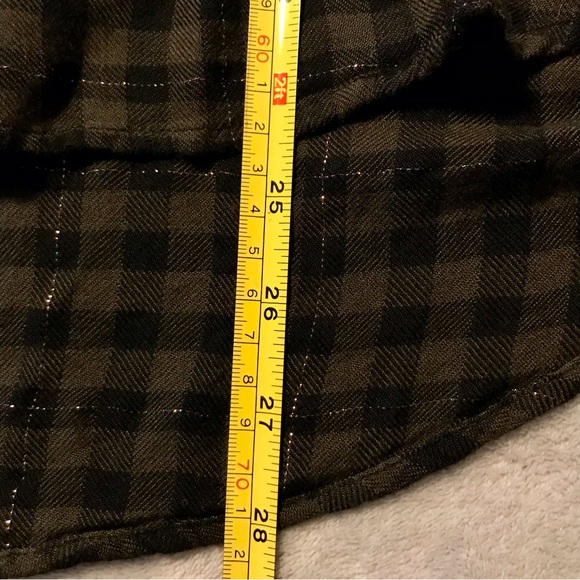Rails Eloise blouse XL dark green windowpane plaid with gold lurex - Picture 7 of 7